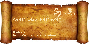 Szünder Máté névjegykártya